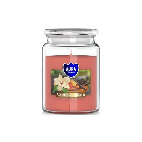 BISPOL AURA Świeca zapachowa w szkle SND99-355 WANILIA - BURSZTYN, 500 g