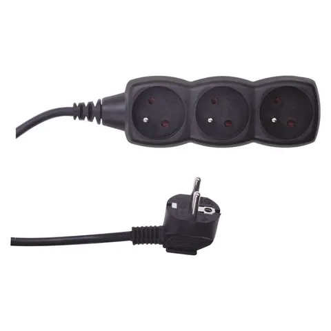Przedłużacz czarny 1,5m, 3G z/u, PC0311