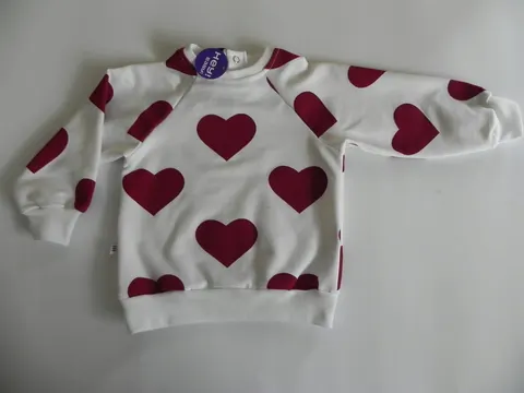 Bluza rozmiar 68 Love Biała w serca bordo Eevi