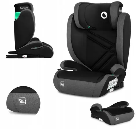 Fotelik Samochodowy Lionelo HUGO Black Grey isofix I-SIZE 15-36 100-150cm