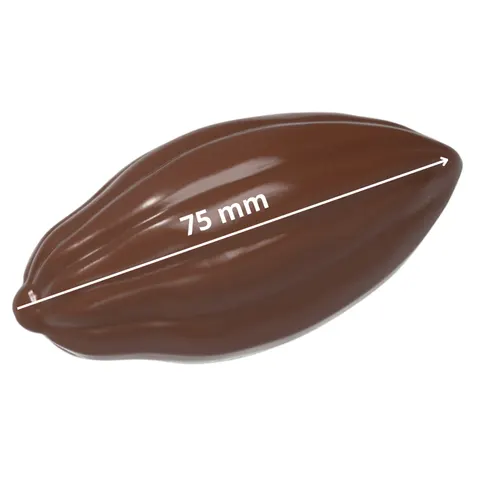 CW2370 CACAOBOON 75 MM DUBBEL MODEL CHOCOLATE WORLD - forma z poliwęglanu do pralin - ziarno kakaowca - dł. 75 mm