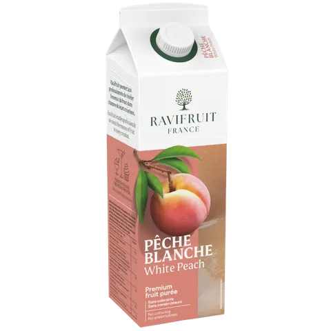 op. 1 kg Biała brzoskwinia - RAVIFRUIT - pasteryzowany przecier owocowy - 90% zawartość owoców