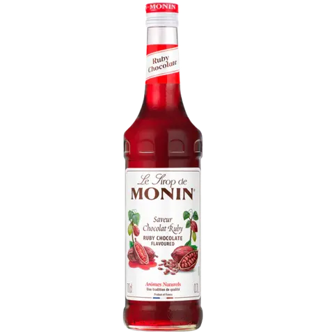 op. 0.7 l Syrop o smaku czekolady rubinowej - Ruby Chocolate Le Sirop de Monin - szklana butelka