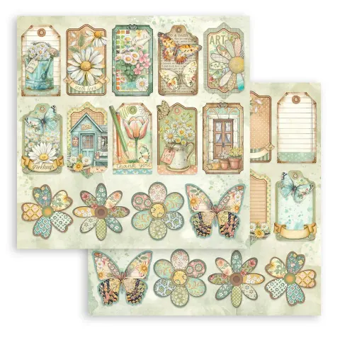 Papier scrap 30x30cm 1kartka Daisy Art tagi SBB1131