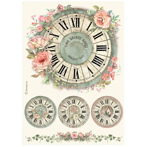 Papier ryżowy A4 DFSA41021 House of Roses zegar