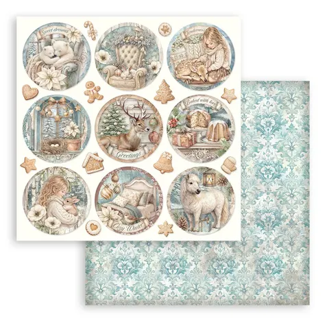Papier scrap 30x30cm 1 kartka White Christmas SBB1160