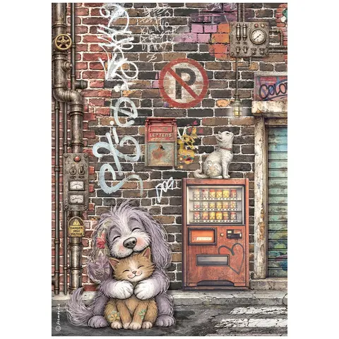 Papier ryżowy A4 DFSA41170 Furry Friends 2 Pies i kot