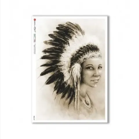 Papier ryżowy A4 Indianka wódz FO-0089
