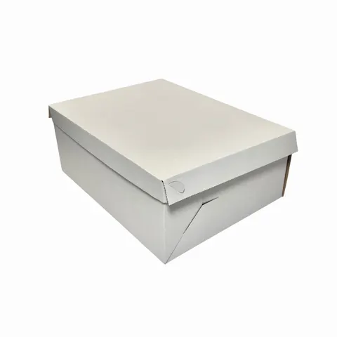PUDEŁKO DO TORTÓW BIAŁE Z KLAPĄ 410x310x150 mm