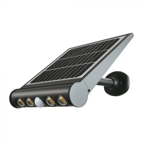 Naświetlacz LED solarny 8W 950lm z czujnikiem ruchu, barwa swiatła neutralna biel 4000K, obudowa czarna IP65; 6849 V-TAC