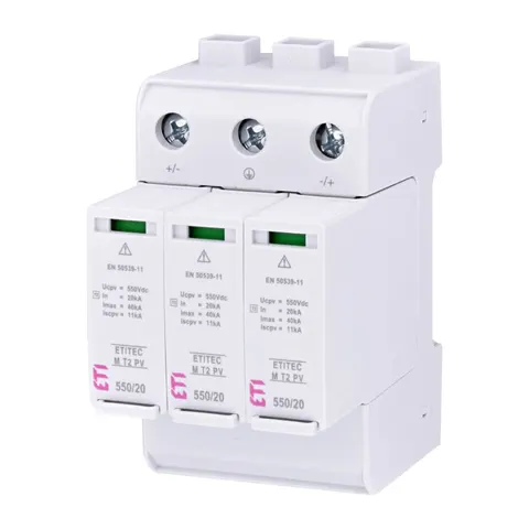 Ogranicznik przepięć do systemów PV DC ETITEC M T2 PV 1100/20 Y Typ T2 (kl.C)