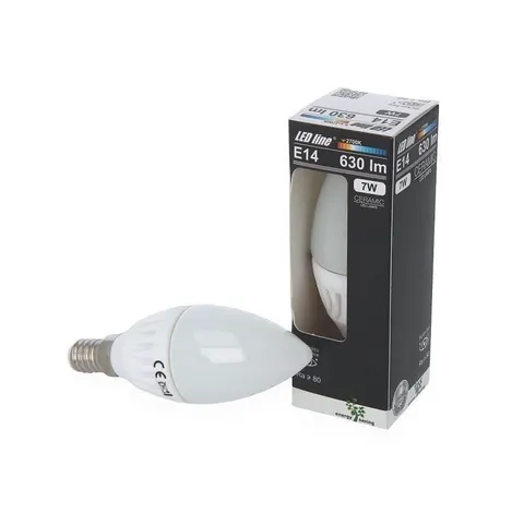 Żarówka LED E14 C37 7W 630lm 170-250VAC LED line 2700K biała ciepła, świeczka; 247576, LEDIN