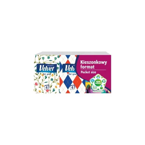 VELVET Chusteczki higieniczne 4-warstwowe MINI, 6 x 7 szt