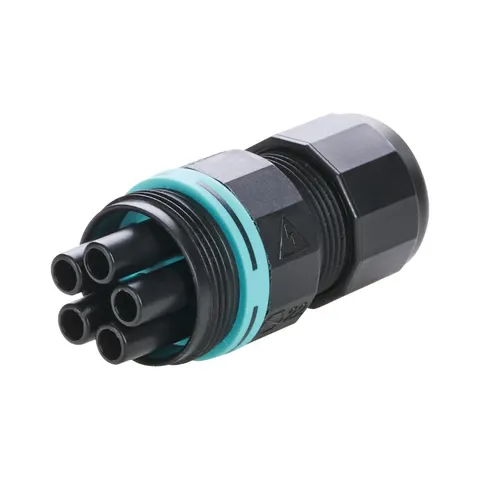 Gniazdo złączki hermetycznej 5-torowej Techno THB.387.B5A (5x0,25-1,5mm2) IP66/68