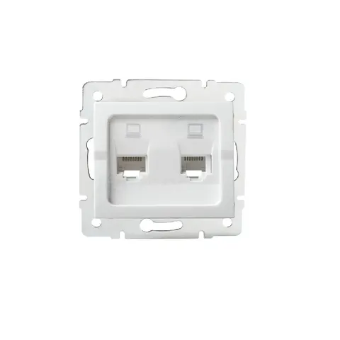 LOGI 02-1410-002 Gniazdo komputerowe 2xRJ45 Cat 5e BIAŁE