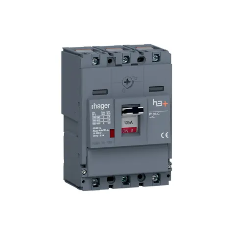 Rozłącznik mocy h3+ P160 3P 125A, MCCB, HCS125AC; HAGER