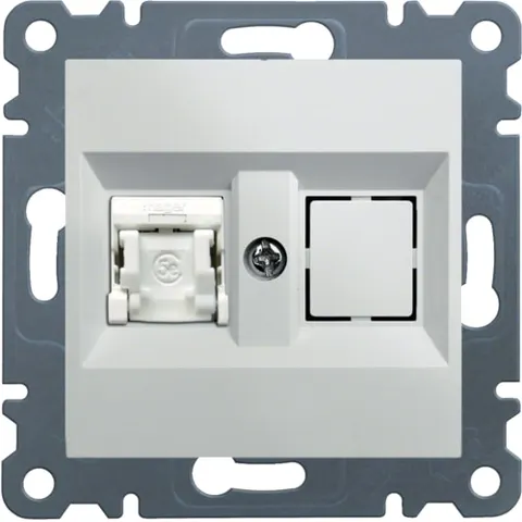LUMINA Gniazdo komputerowe pojedyncze RJ45 kat.6 UTP białe; WL2150 HAGER