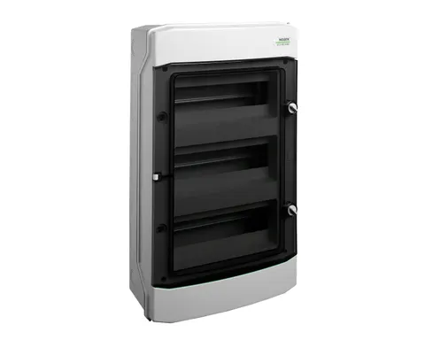 Rozdzielnica natynkowa hermetyczna 36 modułów 3x12M IP65 400VAC 1500VDC z listwą N+PE, odporna na UV, drzwi przezroczyste, PHS 36T; 101496, NOARK
