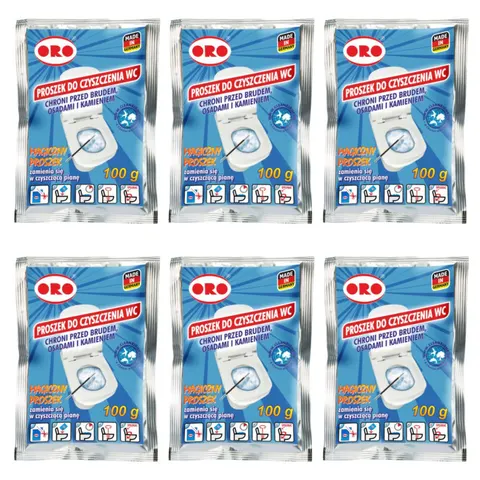 ORO Magiczny proszek do czyszczenia WC 100 g, pakiet 6 szt.