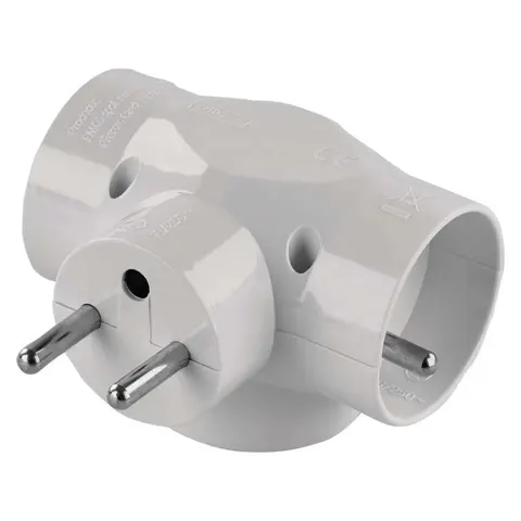 Rozgałęźnik 3x2P+Z IP20 biały