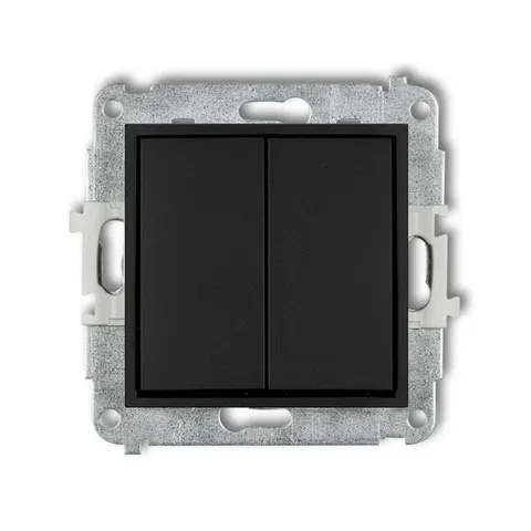 MINI Łącznik świecznikowy 10A 250V, moduł, czarny mat; 12MWP-2 KARLIK