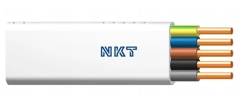 Przewód YDYp 5x2,5 żo 450/750V instalacyjny biały; NKT CABLES