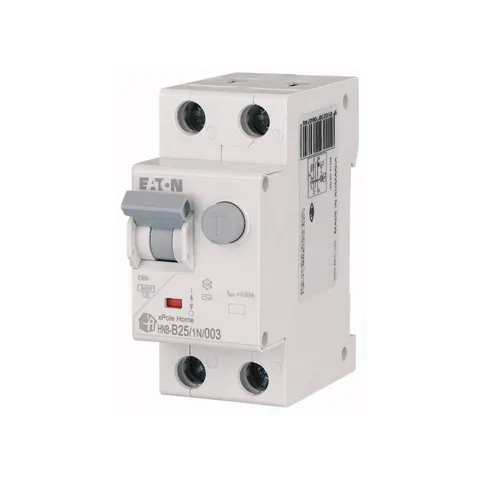 Wyłącznik różnicowoprądowy z członem nadprądowym 2P B 25A 30mA typ AC, HNB-B25/1N/003; 195123 EATON ELECTRIC