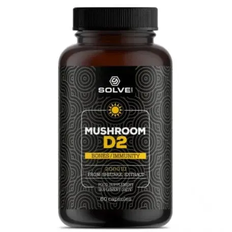 SolveLabs Witamina D2 MUSHROOM D2 Shiitake 2000IU 60 kapsułek
