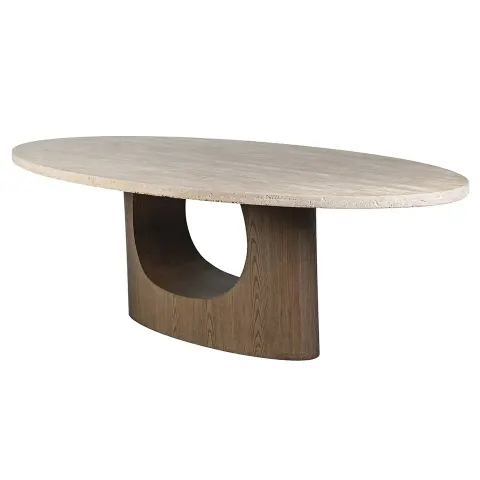 Stół owalny Shoreditch Oval 270 cm – blat z trawertynu