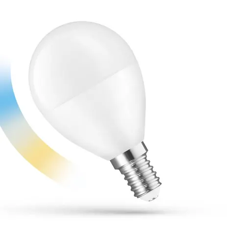 Żarówka LED KULKA E14 5W 420lm 230V CCT+DIMM Wi-Fi SMART;WOJ+14414, Spectrum