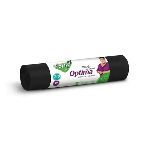 FORTE+ Worki na śmieci proste czarne OPTIMA 240 L, 10 szt