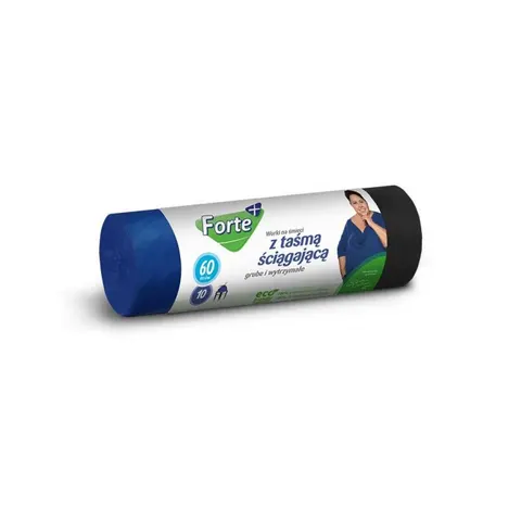 FORTE+ Worki z taśmą ściągającą niebieskie 60 L, 10 szt