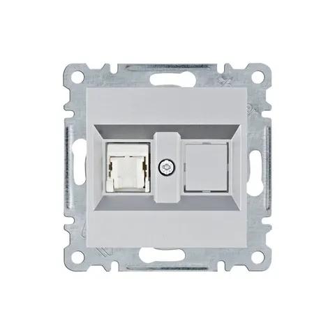 LUMINA Gniazdo komputerowe pojedyncze RJ45 kat.5e UTP srebrne; WL2112 HAGER