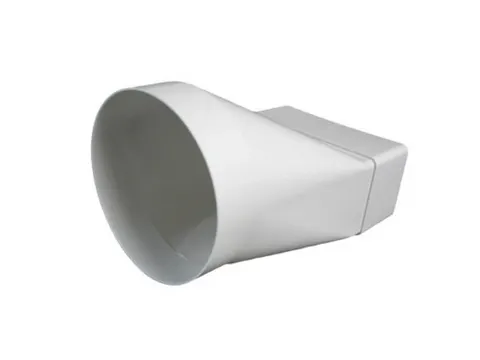 Łącznik przekrojów zmiennych: okrągły fi 104mm, płaski 110x55mm, biały, D/ZD 104/110x55; 007-0224, DOSPEL