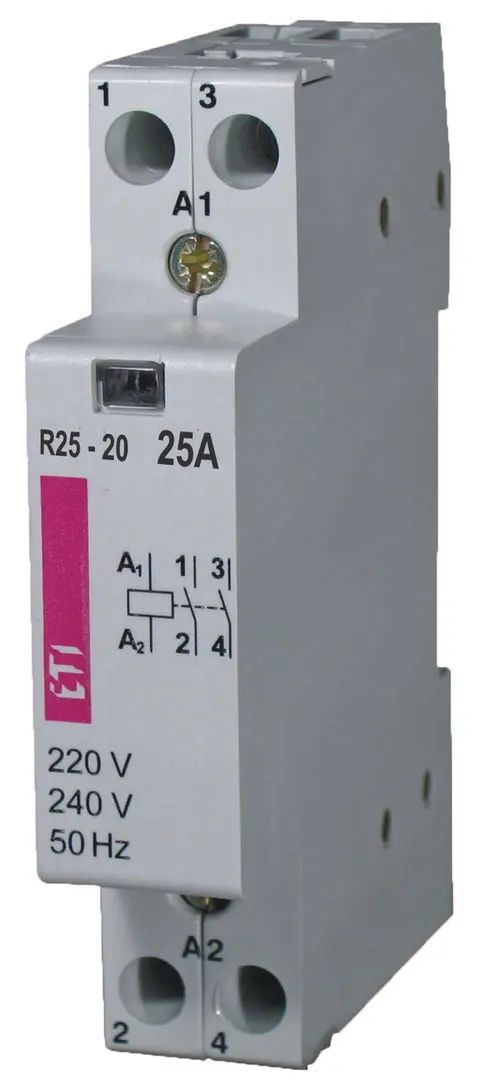 Stycznik modułowy 25A 230VAC 2P 2NO (2Z 0R) 1M, R25-20 230V; 002463502 ETI
