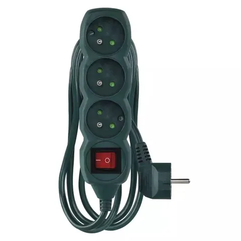 P1312Z przedłużacz 3G z/u 2m, z wyłącznikiem, zielony; EMOS