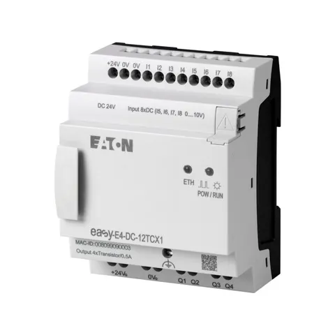 Przekaźnik programowalny bez wyświetlacza easyE4 24VDC, 8DI(4AI), 4DO-T; EASY-E4-DC-12TCX1; 197214, EATON ELECTRIC