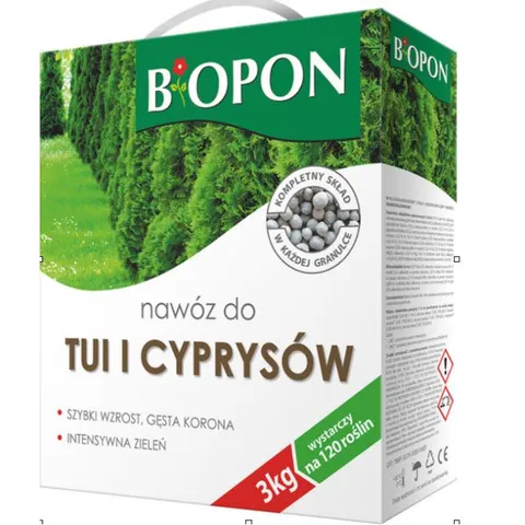 BIOPON Nawóz do tui i cyprysów GRANULOWANY, 3 kg
