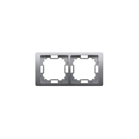 BASIC Ramka 2-krotna NEOS – uniwersalna poziom i pion; stal inox (opk=25szt)