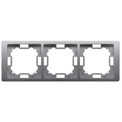 BASIC Ramka 3-krotna NEOS – uniwersalna poziom i pion; stal inox (opk=20szt)