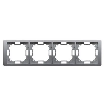 BASIC Ramka 4-krotna NEOS – uniwersalna poziom i pion; stal inox (opk=20szt)