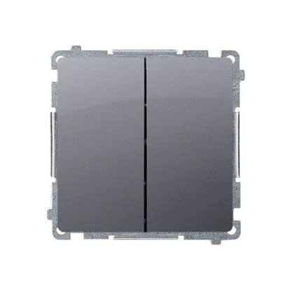 BASIC Łącznik schodowy podwójny (moduł), 10AX, 250V~, zaciski śrubowe; srebrny mat