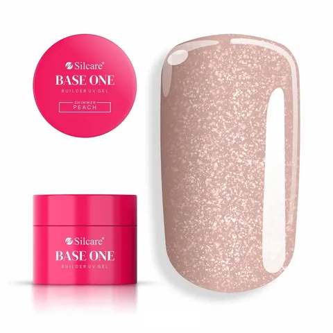 Base One Shimmer Peach żel budujący do paznokci 50g