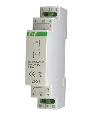 Zasilacz impulsowy 12V DC 1,0A 1M; ZI-20, F&F FILIPOWSKI