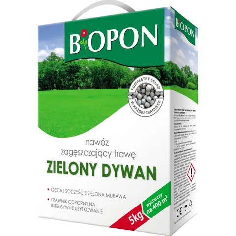 BIOPON Nawóz zagęszczający trawę ZIELONY DYWAN, 5 kg