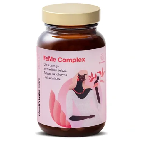 Health Labs Care FeMe Complex 60 kapsułek - Wchłanianie Żelaza Zmniejszenie Zmęczenia Hemoglobina