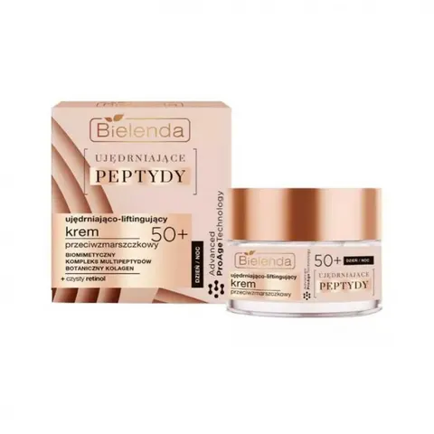 BIELENDA PEPTYDY Krem do twarzy 50+ UJĘDRNIAJĄCO-LIFTINGUJĄCY, 50 ml