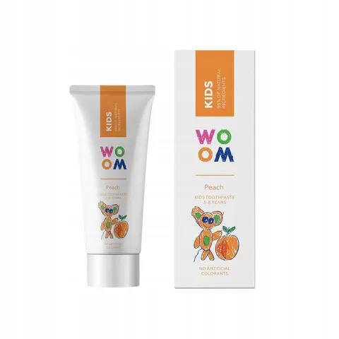 WOOM SIA - Kids naturalna pasta do zębów dla dzieci 3-8 lat Brzoskwinia 50ml