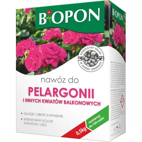 BIOPON Nawóz do pelargonii i innych kwiatów balkonowych, 500 g