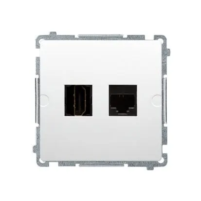 BASIC Gniazdo HDMI + RJ45 kat.6. (moduł); białe